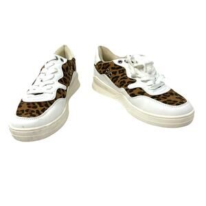Coconuts by Matisse Size 8 Sneakers White Leopard Print‎ Lace Up Casual Shoes